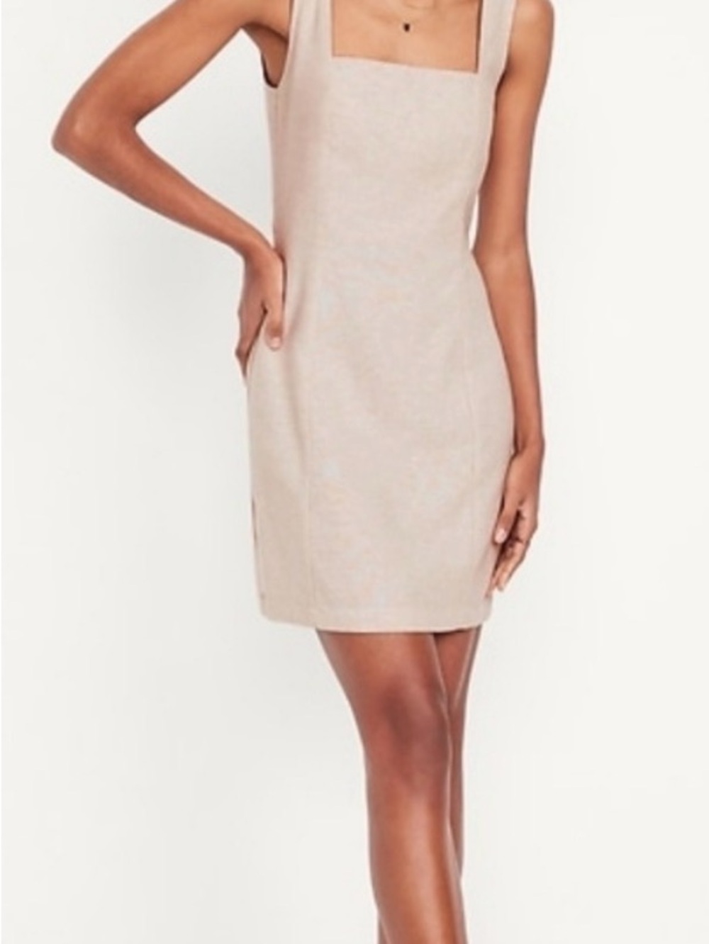 Old Navy Beige Square-Neck Mini Dress